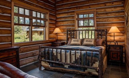 Bedroom of Cabin at Redfish Lake Lodge